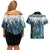 Aotearoa Korowai Motif Couples Matching Off Shoulder Short Dress and Hawaiian Shirt Hei Matau Poutama Maori Pattern