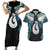 Aotearoa Korowai Motif Couples Matching Short Sleeve Bodycon Dress and Hawaiian Shirt Hei Matau Poutama Maori Pattern