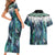 Aotearoa Korowai Motif Couples Matching Short Sleeve Bodycon Dress and Hawaiian Shirt Hei Matau Poutama Maori Pattern