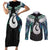 Aotearoa Korowai Motif Couples Matching Short Sleeve Bodycon Dress and Long Sleeve Button Shirt Hei Matau Poutama Maori Pattern