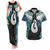 Aotearoa Korowai Motif Couples Matching Tank Maxi Dress and Hawaiian Shirt Hei Matau Poutama Maori Pattern