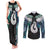 Aotearoa Korowai Motif Couples Matching Tank Maxi Dress and Long Sleeve Button Shirt Hei Matau Poutama Maori Pattern