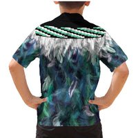 Aotearoa Korowai Motif Family Matching Mermaid Dress and Hawaiian Shirt Hei Matau Poutama Maori Pattern
