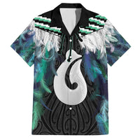 Aotearoa Korowai Motif Family Matching Puletasi and Hawaiian Shirt Hei Matau Poutama Maori Pattern