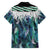 Aotearoa Korowai Motif Family Matching Puletasi and Hawaiian Shirt Hei Matau Poutama Maori Pattern