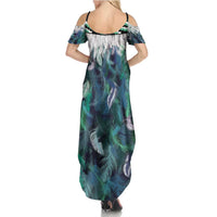 Aotearoa Korowai Motif Family Matching Summer Maxi Dress and Hawaiian Shirt Hei Matau Poutama Maori Pattern