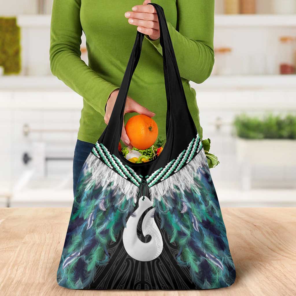 Aotearoa Korowai Motif Grocery Bag Hei Matau Poutama Maori Pattern LT14 - Polynesian Pride