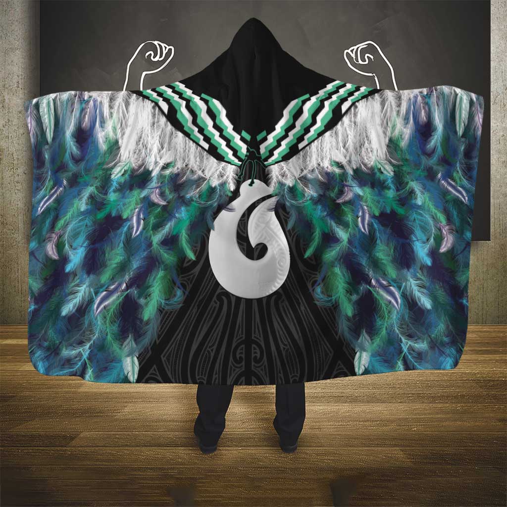 Aotearoa Korowai Motif Hooded Blanket Hei Matau Poutama Maori Pattern LT14 - Polynesian Pride