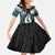Aotearoa Korowai Motif Kid Short Sleeve Dress Hei Matau Poutama Maori Pattern