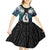 Aotearoa Korowai Motif Kid Short Sleeve Dress Hei Matau Poutama Maori Pattern