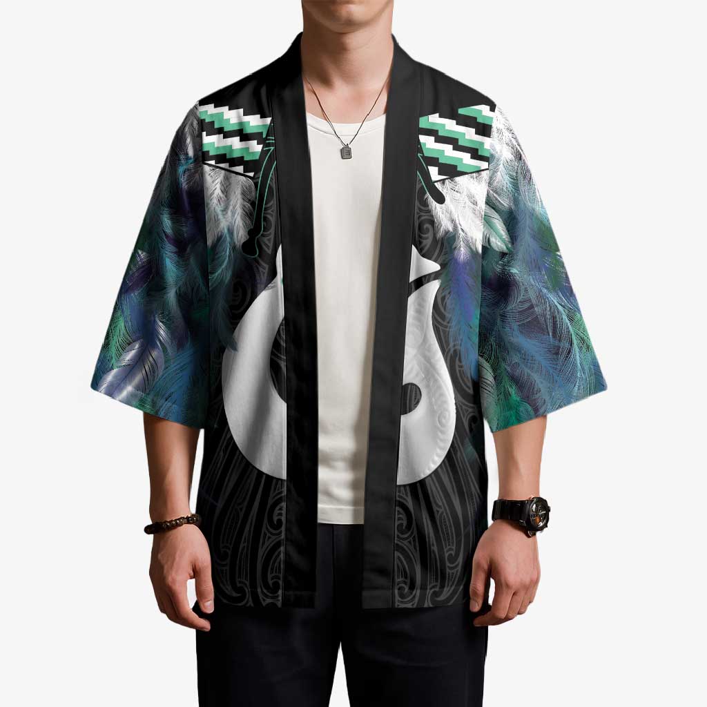 Aotearoa Korowai Motif Kimono Hei Matau Poutama Maori Pattern - Polynesian Pride