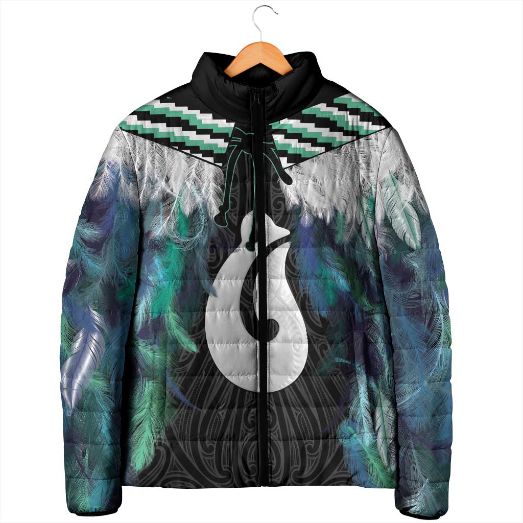 Aotearoa Korowai Motif Padded Jacket Hei Matau Poutama Maori Pattern LT14 - Polynesian Pride