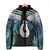 Aotearoa Korowai Motif Padded Jacket Hei Matau Poutama Maori Pattern - Polynesian Pride