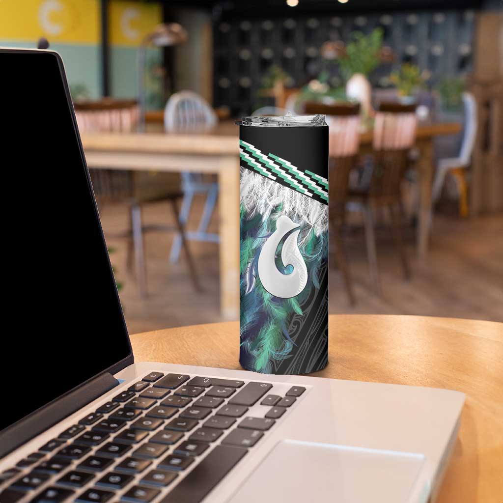 Aotearoa Korowai Motif Skinny Tumbler Hei Matau Poutama Maori Pattern
