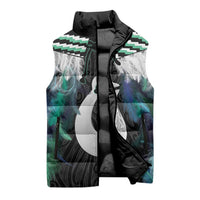Aotearoa Korowai Motif Sleeveless Puffer Jacket Hei Matau Poutama Maori Pattern LT14 - Polynesian Pride
