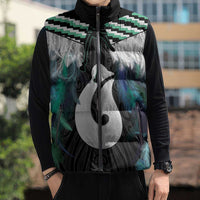 Aotearoa Korowai Motif Sleeveless Puffer Jacket Hei Matau Poutama Maori Pattern LT14 - Polynesian Pride