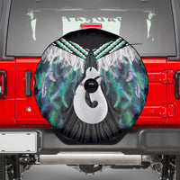 Aotearoa Korowai Motif Spare Tire Cover Hei Matau Poutama Maori Pattern