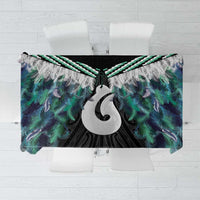 Aotearoa Korowai Motif Tablecloth Hei Matau Poutama Maori Pattern LT14 Turquoise - Polynesian Pride