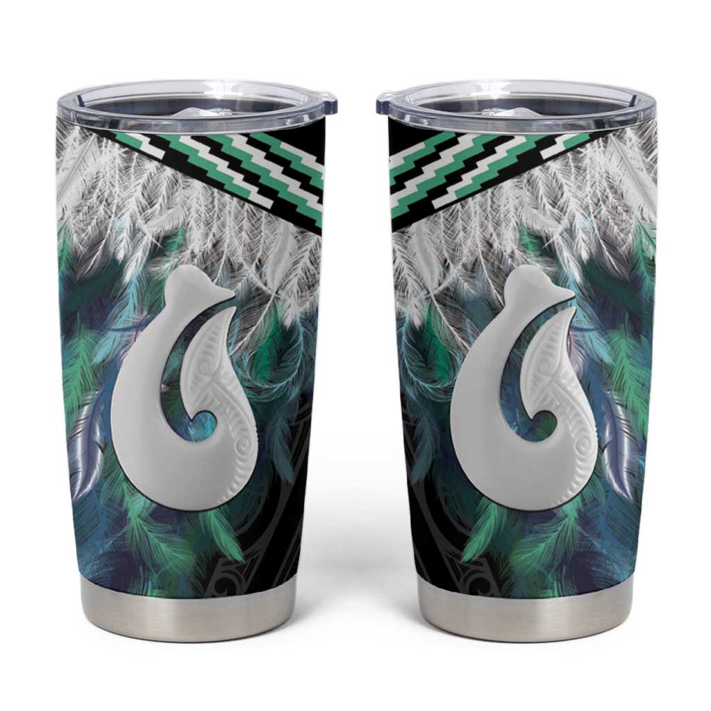 Aotearoa Korowai Motif Tumbler Cup Hei Matau Poutama Maori Pattern