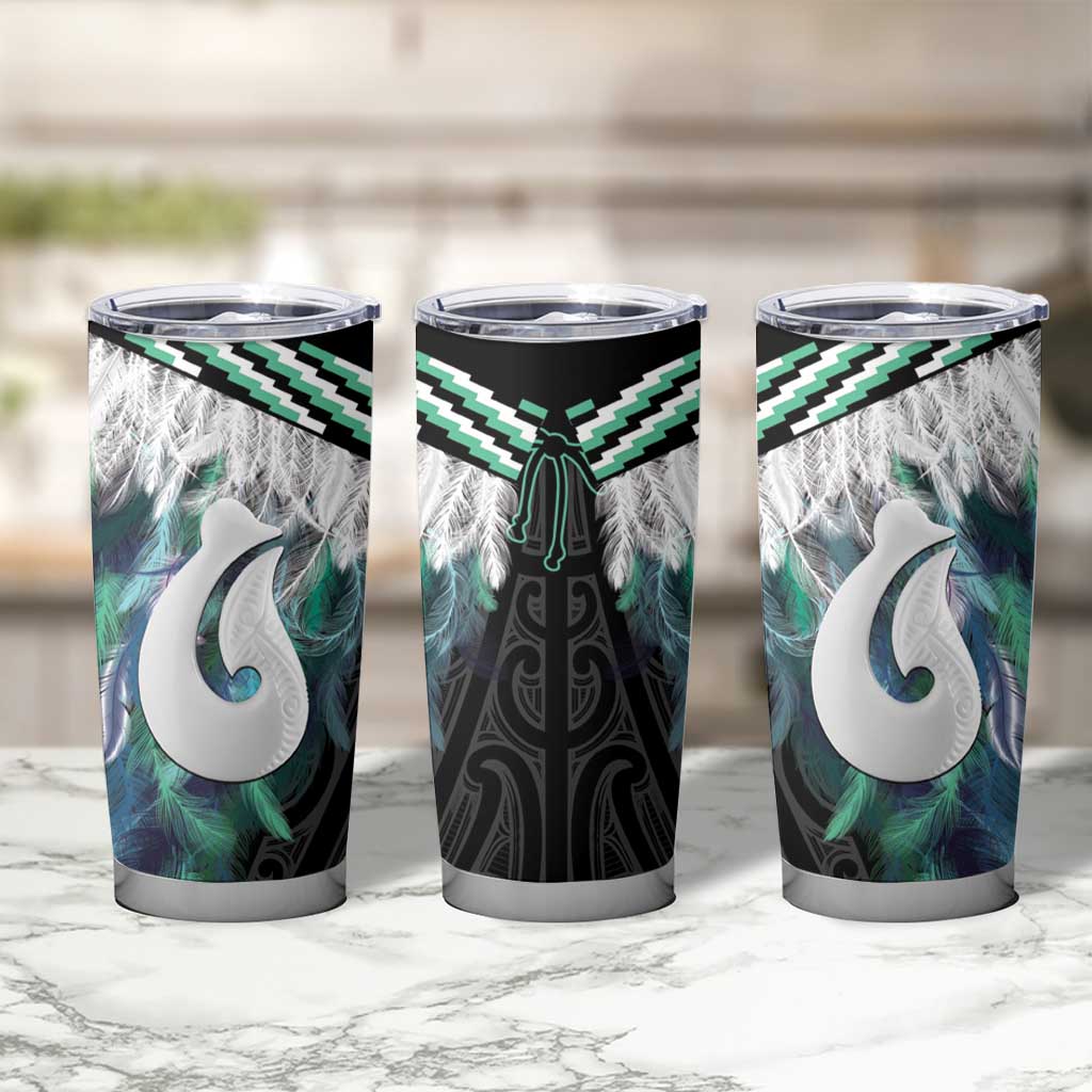 Aotearoa Korowai Motif Tumbler Cup Hei Matau Poutama Maori Pattern