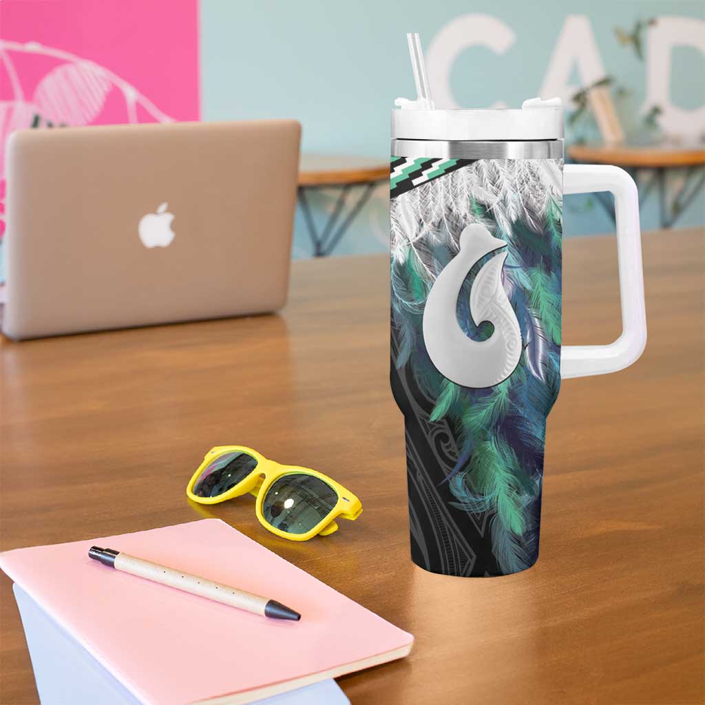 Aotearoa Korowai Motif Tumbler With Handle Hei Matau Poutama Maori Pattern