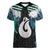Aotearoa Korowai Motif Women V-Neck T-Shirt Hei Matau Poutama Maori Pattern