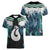 Aotearoa Korowai Motif Women V-Neck T-Shirt Hei Matau Poutama Maori Pattern