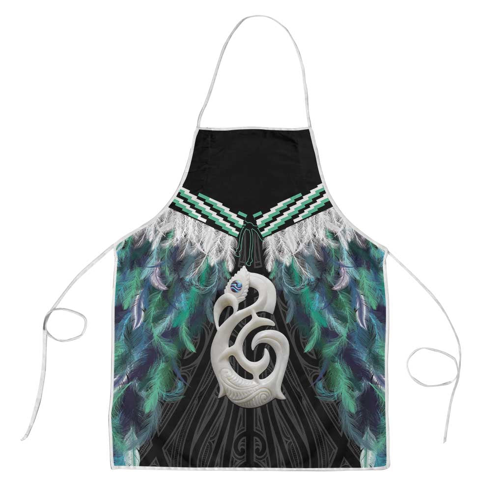 Aotearoa Korowai Motif Apron Hei Manaia Poutama Maori Pattern LT14 Turquoise - Polynesian Pride