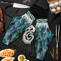 Aotearoa Korowai Motif Apron Hei Manaia Poutama Maori Pattern LT14 Turquoise - Polynesian Pride