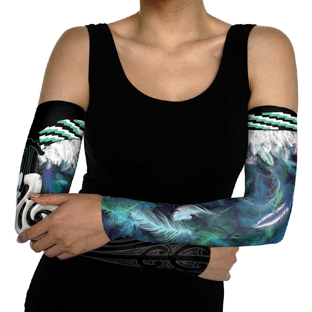 Aotearoa Korowai Motif Arm Sleeves Hei Manaia Poutama Maori Pattern - Polynesian Pride