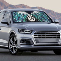 Aotearoa Korowai Motif Auto Sun Shade Hei Manaia Poutama Maori Pattern - Polynesian Pride