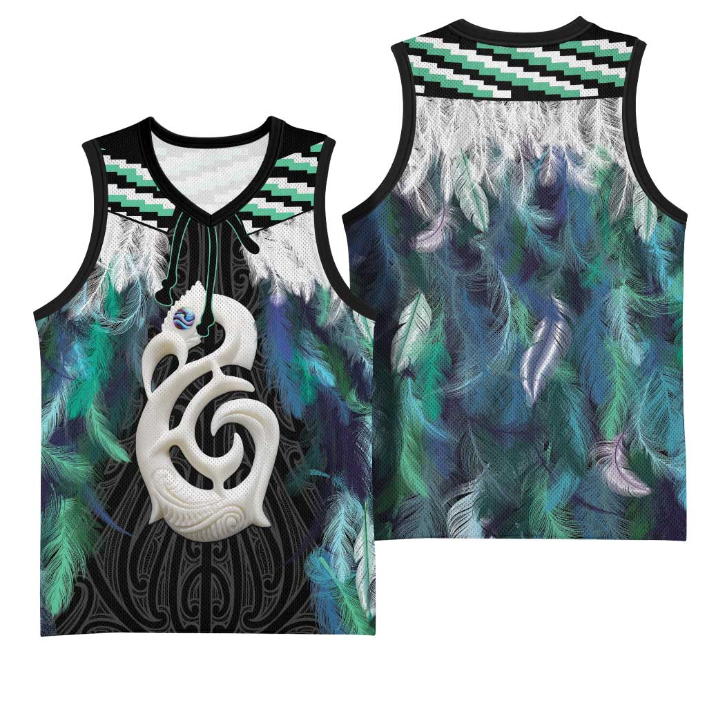 Aotearoa Korowai Motif Basketball Jersey Hei Manaia Poutama Maori Pattern LT14 - Polynesian Pride