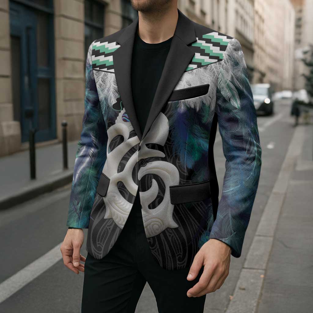 Aotearoa Korowai Motif Blazer Hei Manaia Poutama Maori Pattern LT14 - Polynesian Pride