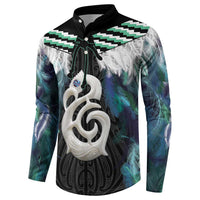 Aotearoa Korowai Motif Button Sweatshirt Hei Manaia Poutama Maori Pattern LT14 - Polynesian Pride