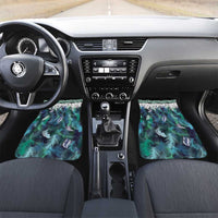 Aotearoa Korowai Motif Car Mats Hei Manaia Poutama Maori Pattern LT14 Set 2pcs - Front Turquoise - Polynesian Pride