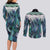 Aotearoa Korowai Motif Couples Matching Long Sleeve Bodycon Dress and Long Sleeve Button Shirt Hei Manaia Poutama Maori Pattern