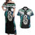Aotearoa Korowai Motif Couples Matching Off Shoulder Maxi Dress and Hawaiian Shirt Hei Manaia Poutama Maori Pattern