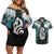 Aotearoa Korowai Motif Couples Matching Off Shoulder Short Dress and Hawaiian Shirt Hei Manaia Poutama Maori Pattern