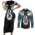 Aotearoa Korowai Motif Couples Matching Short Sleeve Bodycon Dress and Long Sleeve Button Shirt Hei Manaia Poutama Maori Pattern