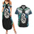 Aotearoa Korowai Motif Couples Matching Summer Maxi Dress and Hawaiian Shirt Hei Manaia Poutama Maori Pattern