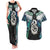 Aotearoa Korowai Motif Couples Matching Tank Maxi Dress and Hawaiian Shirt Hei Manaia Poutama Maori Pattern
