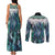 Aotearoa Korowai Motif Couples Matching Tank Maxi Dress and Long Sleeve Button Shirt Hei Manaia Poutama Maori Pattern