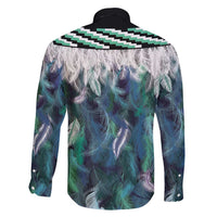 Aotearoa Korowai Motif Family Matching Long Sleeve Bodycon Dress and Hawaiian Shirt Hei Manaia Poutama Maori Pattern