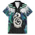 Aotearoa Korowai Motif Family Matching Puletasi and Hawaiian Shirt Hei Manaia Poutama Maori Pattern