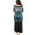 Aotearoa Korowai Motif Family Matching Puletasi and Hawaiian Shirt Hei Manaia Poutama Maori Pattern