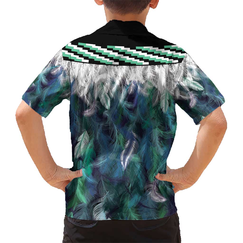 Aotearoa Korowai Motif Family Matching Short Sleeve Bodycon Dress and Hawaiian Shirt Hei Manaia Poutama Maori Pattern
