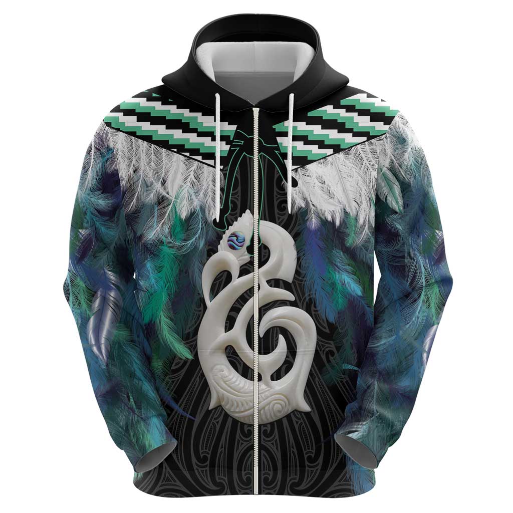 Aotearoa Korowai Motif Hoodie Hei Manaia Poutama Maori Pattern