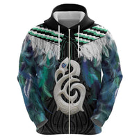 Aotearoa Korowai Motif Hoodie Hei Manaia Poutama Maori Pattern
