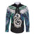 Aotearoa Korowai Motif Long Sleeve Button Shirt Hei Manaia Poutama Maori Pattern