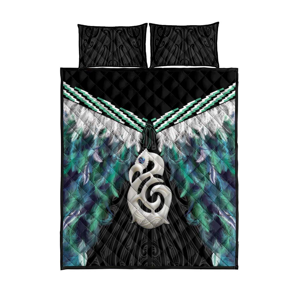 Aotearoa Korowai Motif Quilt Bed Set Hei Manaia Poutama Maori Pattern LT14 - Polynesian Pride
